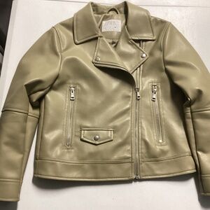 ZARA Girls Faux Leather Jacket Size 8